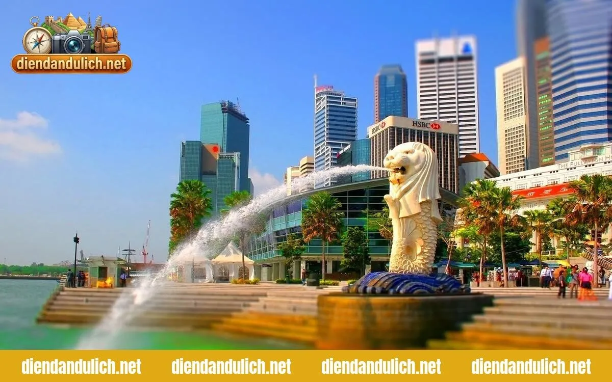Khung cảnh kiến trúc hiện đại và không gian xanh đặc trưng tại Singapore thu hút du khách quốc tế