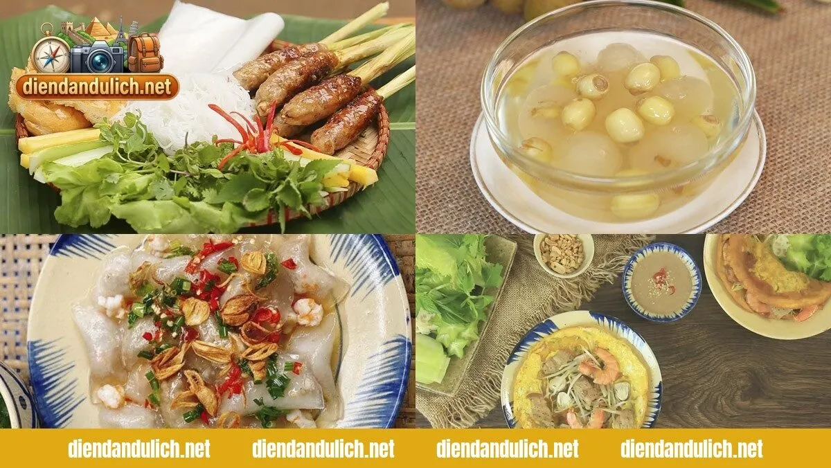 Các nguyên liệu rau củ được cắt tỉa và chế biến tinh tế, minh họa cho sự tỉ mỉ trong khâu chuẩn bị các món ăn cung đình Huế